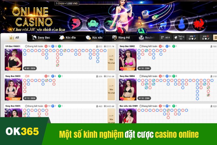 Một số kinh nghiệm đặt cược casino online hiệu quả tại nhà cái