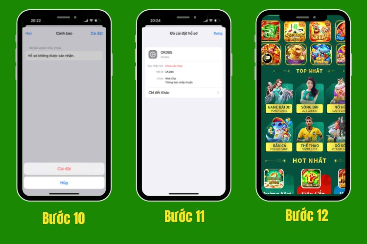 Hoàn tất việc tải app OK365